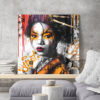 Tableau déco portrait femme asiatique geisha street-art