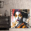 Tableau déco portrait femme asiatique geisha street-art