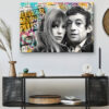 Tableau deco Serge Gainsbourg et Jane Birkin Pop Art