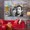 Tableau deco Serge Gainsbourg et Jane Birkin Pop Art