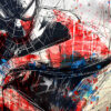 Tableau déco Spiderman Gribouillage Street Art Marvel super héros comics