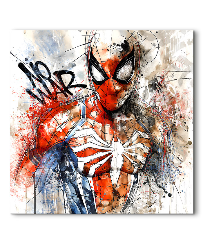 Tableau déco Spiderman peinture street art marvel super héros