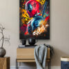 Tableau déco Deadpool Crazy Pop Art - Marvel graffiti peinture
