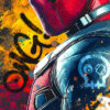 Tableau déco Deadpool Crazy Pop Art - Marvel graffiti peinture