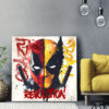Tableau déco Deadpool vs Wolverine Marvel Pop Art graffiti street art