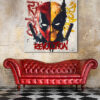 Tableau déco Deadpool vs Wolverine Marvel Pop Art graffiti street art