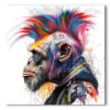 Tableau déco Singe punk rock Pop Art Multicolor rebelle murciano