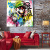 Tableau déco Mario Bros Nintendo pop art aquarelle graffiti console de jeu