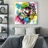 Tableau déco Mario Bros Nintendo pop art aquarelle graffiti console de jeu