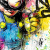 Tableau déco Mario Bros Nintendo pop art aquarelle graffiti console de jeu
