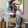 Tableau deco Rafael Nadal Joueur de tennis pop art aquarelle