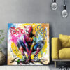Tableau deco Spiderman pop art aquarelle graffiti street art