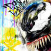 Tableau déco Venom pop art aquarelle graffiti comics marvel