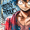 Tableau déco One Piece Luffy Manga Street Pop-art