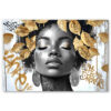 Tableau déco portrait femme africaine feuille d'or Street Art