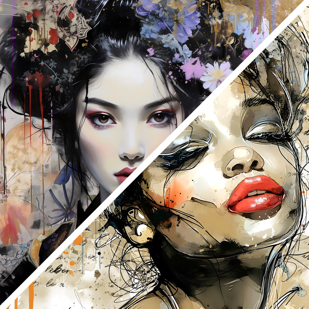 Tableau deco collection portraits ethniques