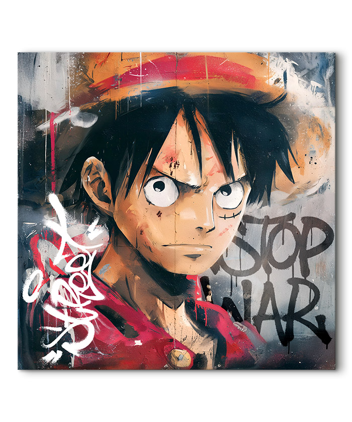 Tableau déco One Piece Luffy Mur street-art graffiti