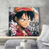 Tableau déco One Piece Luffy Mur street-art graffiti