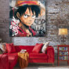 Tableau déco One Piece Luffy Mur street-art graffiti
