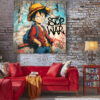 Tableau déco Luffy One Piece Mur street-art graffiti Stop War