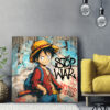 Tableau déco Luffy One Piece Mur street-art graffiti Stop War