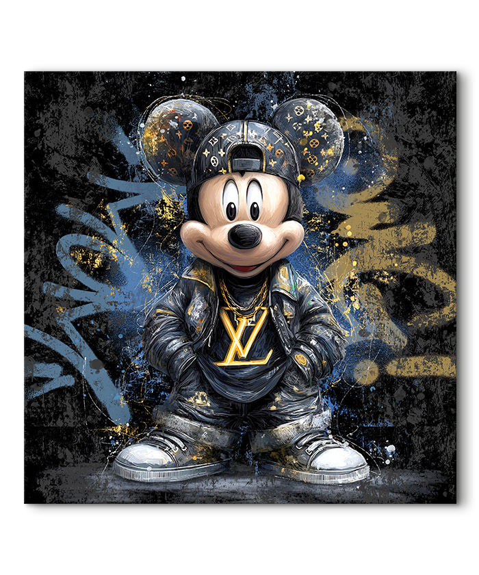 Tableau deco Mickey Mouse Louis Vuitton graffiti Street Art