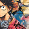 Tableau Luffy One Piece Mur street-art graffiti