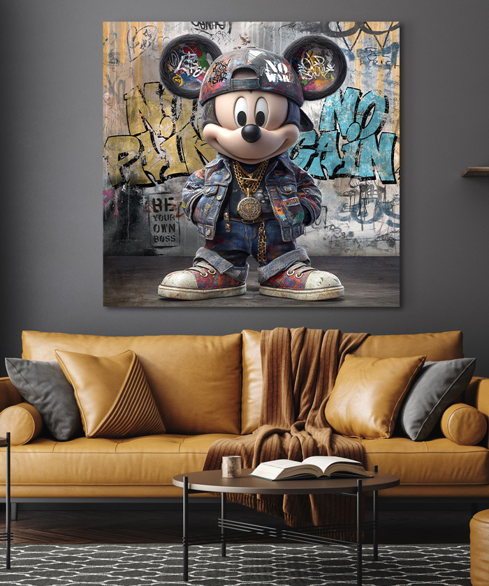 Tableau déco Mickey Mouse Hip Hop Street art Graffiti
