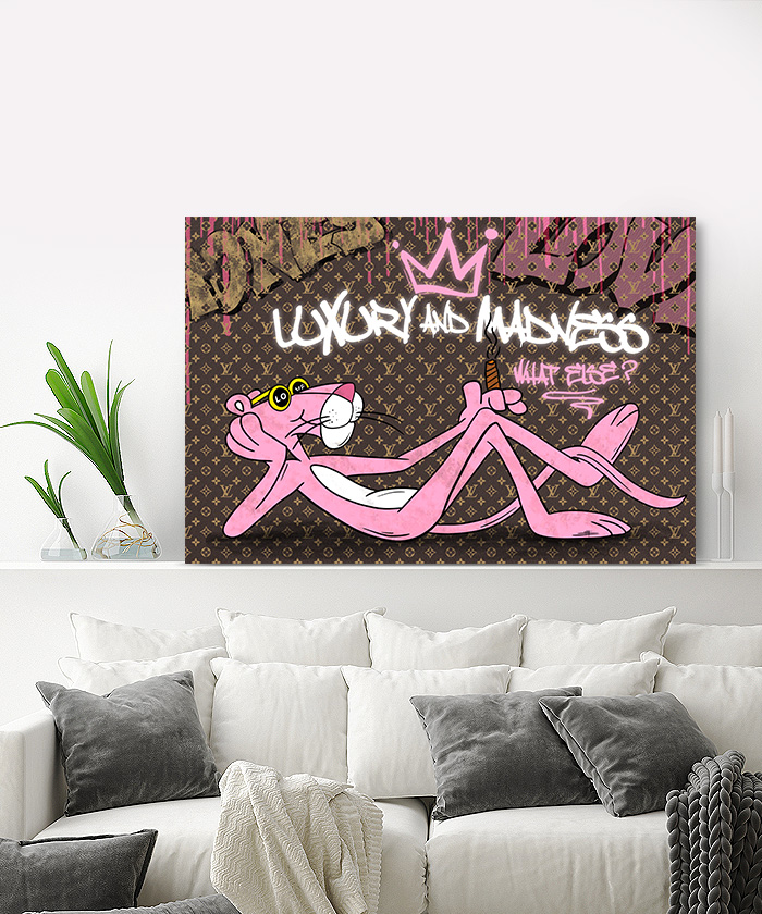 Tableau déco Panthère Rose Louis Vuitton