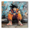 Tableau déco Dragon Ball Son Goku street art mur graffiti Nike