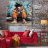 Tableau déco Dragon Ball Son Goku street art mur graffiti Nike