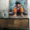 Tableau déco Dragon Ball Son Goku street art mur graffiti Nike