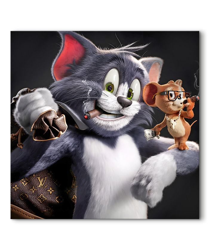 Tableau déco Tom et Jerry Cartoon Louis Vuitton