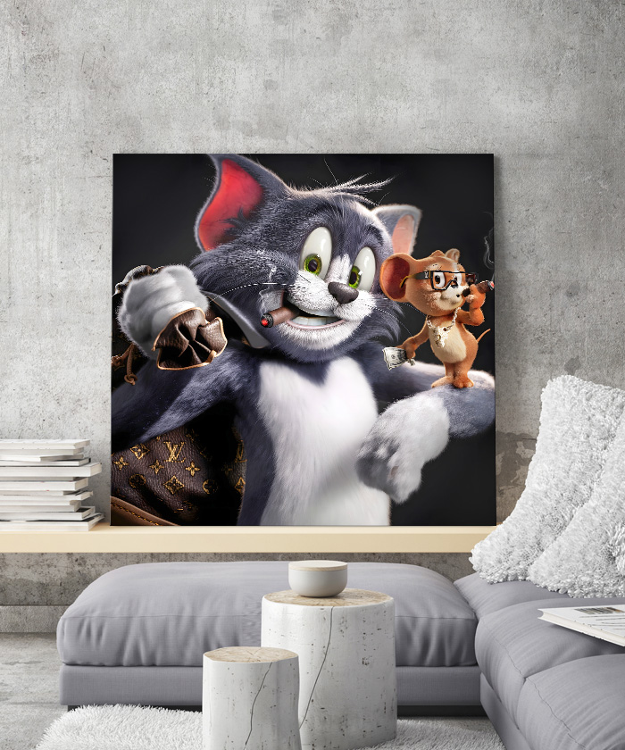 Tableau déco Tom et Jerry Cartoon Louis Vuitton