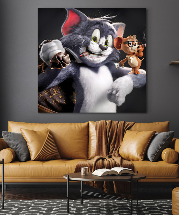 Tableau déco Tom et Jerry Cartoon Louis Vuitton
