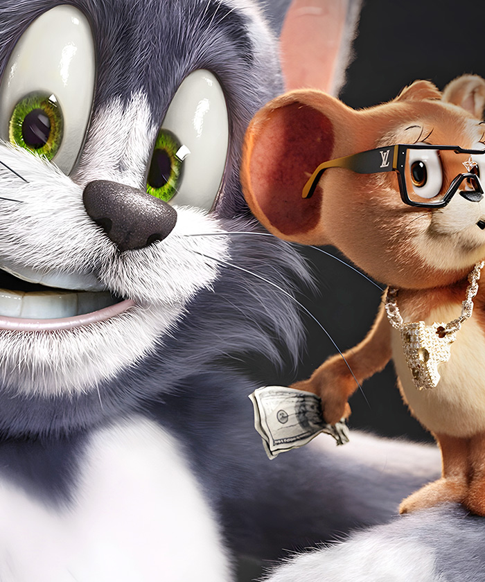 Tableau déco Tom et Jerry Cartoon Louis Vuitton