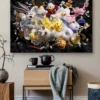 Tableau déco le grand braquage des cartoons toons bugs bunny picsou pikachu dollards billets