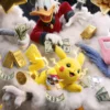 Tableau déco le grand braquage des cartoons toons bugs bunny picsou pikachu dollards billets
