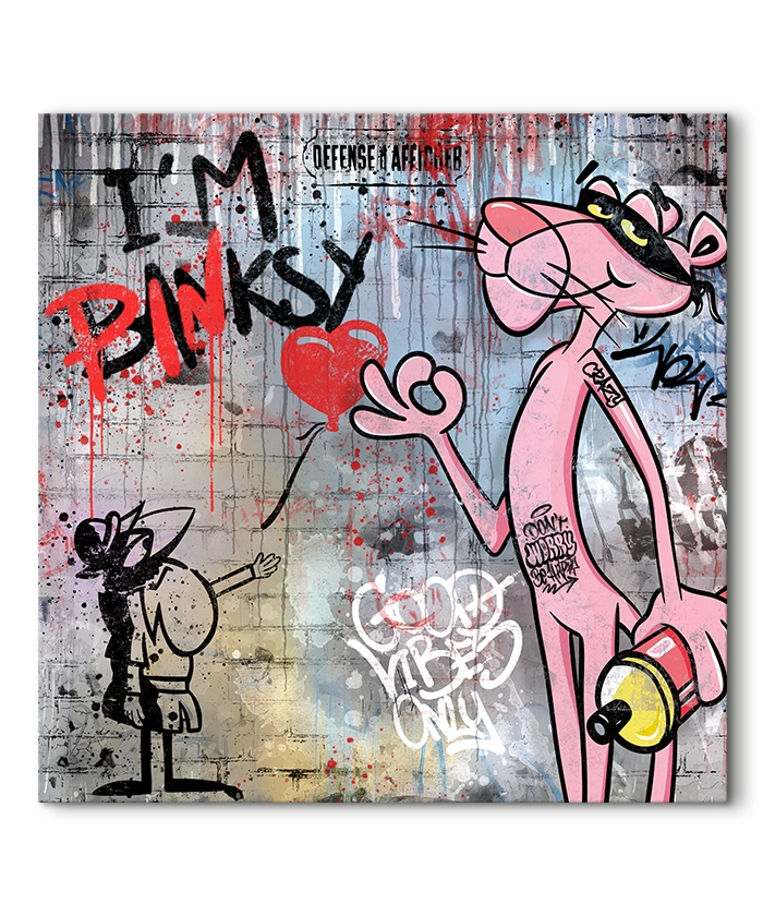 Tableau déco Panthère Rose Banksy Street-art Graffiti