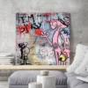 Tableau déco Panthère Rose Banksy Street-art Graffiti