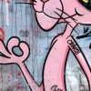 Tableau déco Panthère Rose Banksy Street-art Graffiti