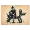 Charlie Chaplin et le chien en ballon gonflable peinture artiste