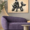 Charlie Chaplin et le chien en ballon gonflable peinture artiste