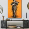 Tableau déco Charlie Chaplin Violoniste musicien Artiste peinture