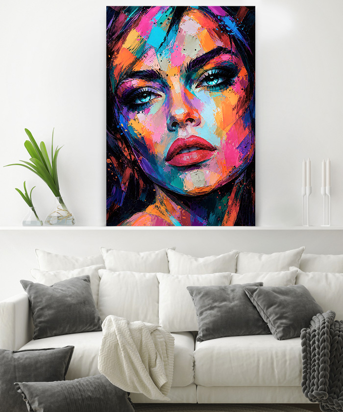 portrait visage femme sensuelle peinture huile moderne artiste
