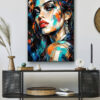 tableau deco portrait peinture femme moderne artiste huile