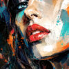 tableau deco portrait peinture femme moderne artiste huile