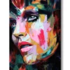 Tableau déco portrait femme visage coloré peinture pop art