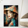 tableau portrait ethnique femme vietnamienne peinture artiste