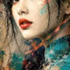 tableau portrait ethnique femme vietnamienne peinture artiste